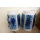 A pair of late 60's/early 70's acrylic studio glass light shades, 23cm h