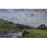 Walter B. Wright, The Trent, Caythorpe, Nottingham, watercolour, 33 x 52cms, framed