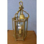 A gilt metal ceiling lantern