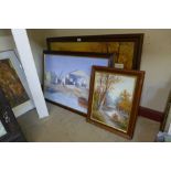 Six assorted oil paintings