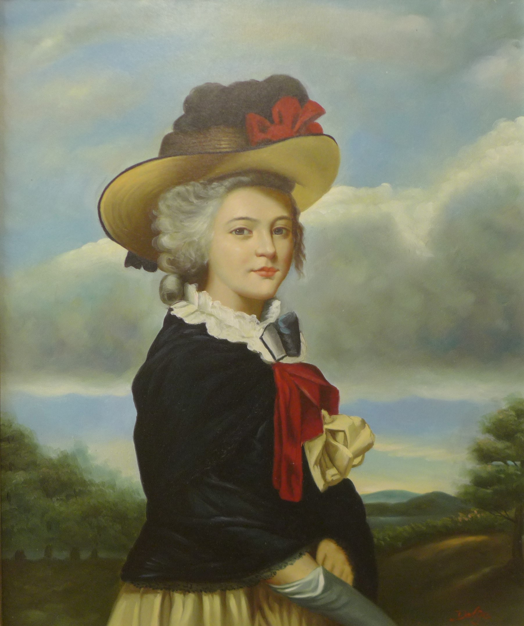 * Dodge, portrait of an American noble lady, oil on canvas, 59 x 49cms, framed