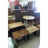 Five assorted occasional tables