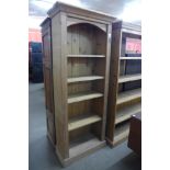 A pine open bookcase