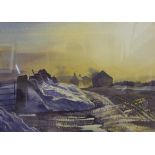 Wilfred Ball, winter landscape, watercolour, 36 x 51cms, framed