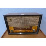 A vintage Cossor walnut radio