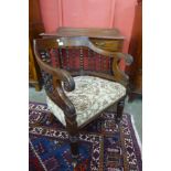 A George IV mahogany library chair, manner of Gillows, Lancaster