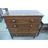 A Victorian pine and mahogany chest of drawers