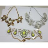 Three lucite necklaces