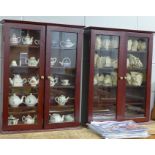 The Miniature Teapot Collection, in two glazed display cabinets with magazines