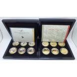 Two commemorative coin sets, D-Day and The First World War