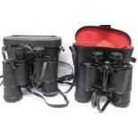 Two pairs of cased binoculars, Solus 16x50 and Regent 10x50