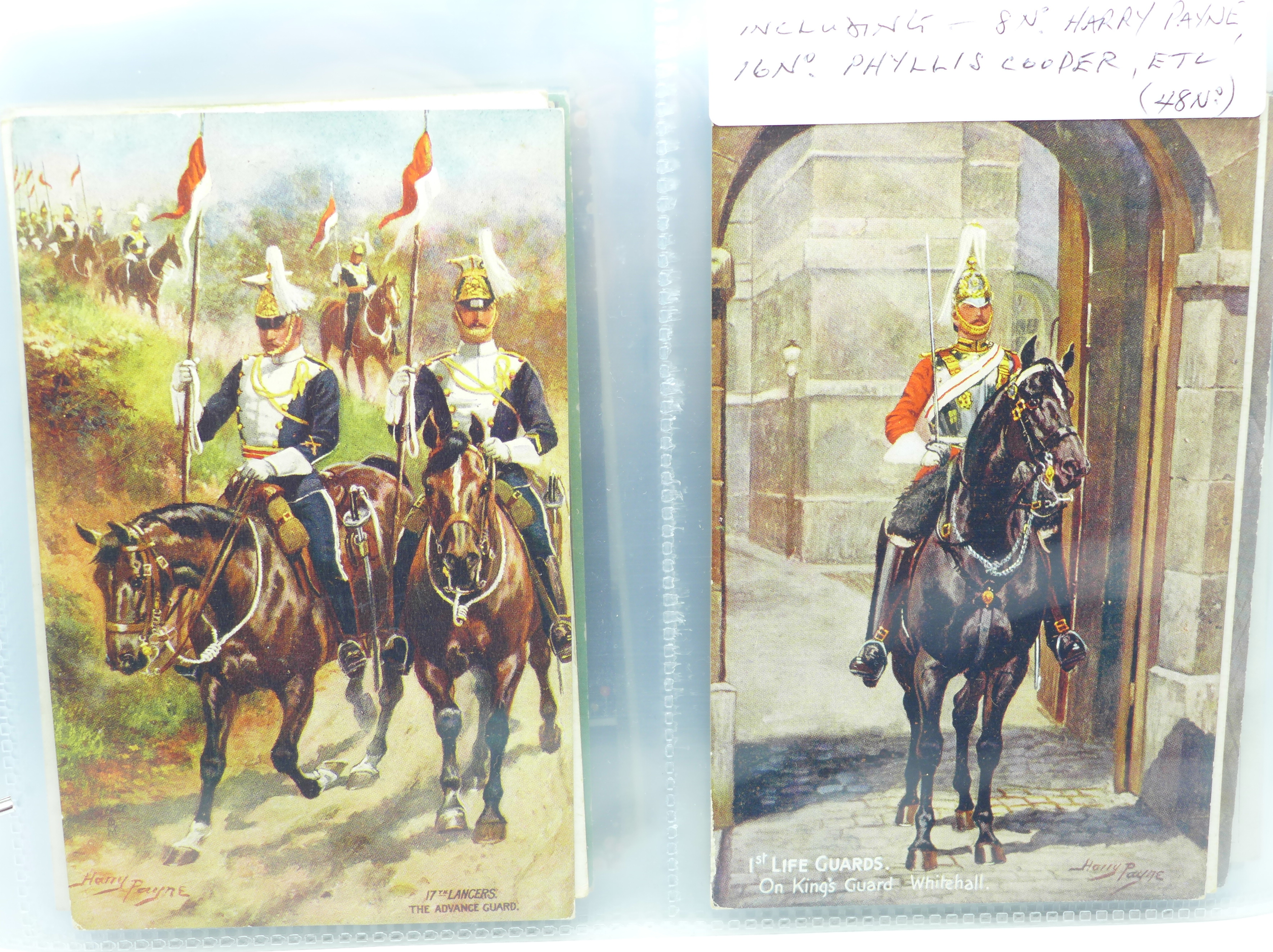 A collection of Tucks 'oilettes' postcards including eight Harry Payne, sixteen Phyllis Cooper, etc.