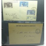 Middle East stamps, postal history and first day covers in album (59 covers)