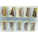 An album containing twelve complete sets of cigarette cards including Godfrey Phillips Railway