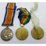 A pair of WWI medals to 64876 Pte. P.H. Browne, R.A.M.C. and a Victory Medal to 7090 Pte. T. Pearce,