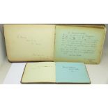 An autograph book with Herbert Samuel, Home Secretary, and others, circa 1920's, and a keepsake