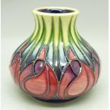 A small Moorcroft April Tulip vase, number 32, 2002, 5.5cm, with box