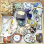 Trinket pots, scent bottles and Royal Crown Derby, etc.