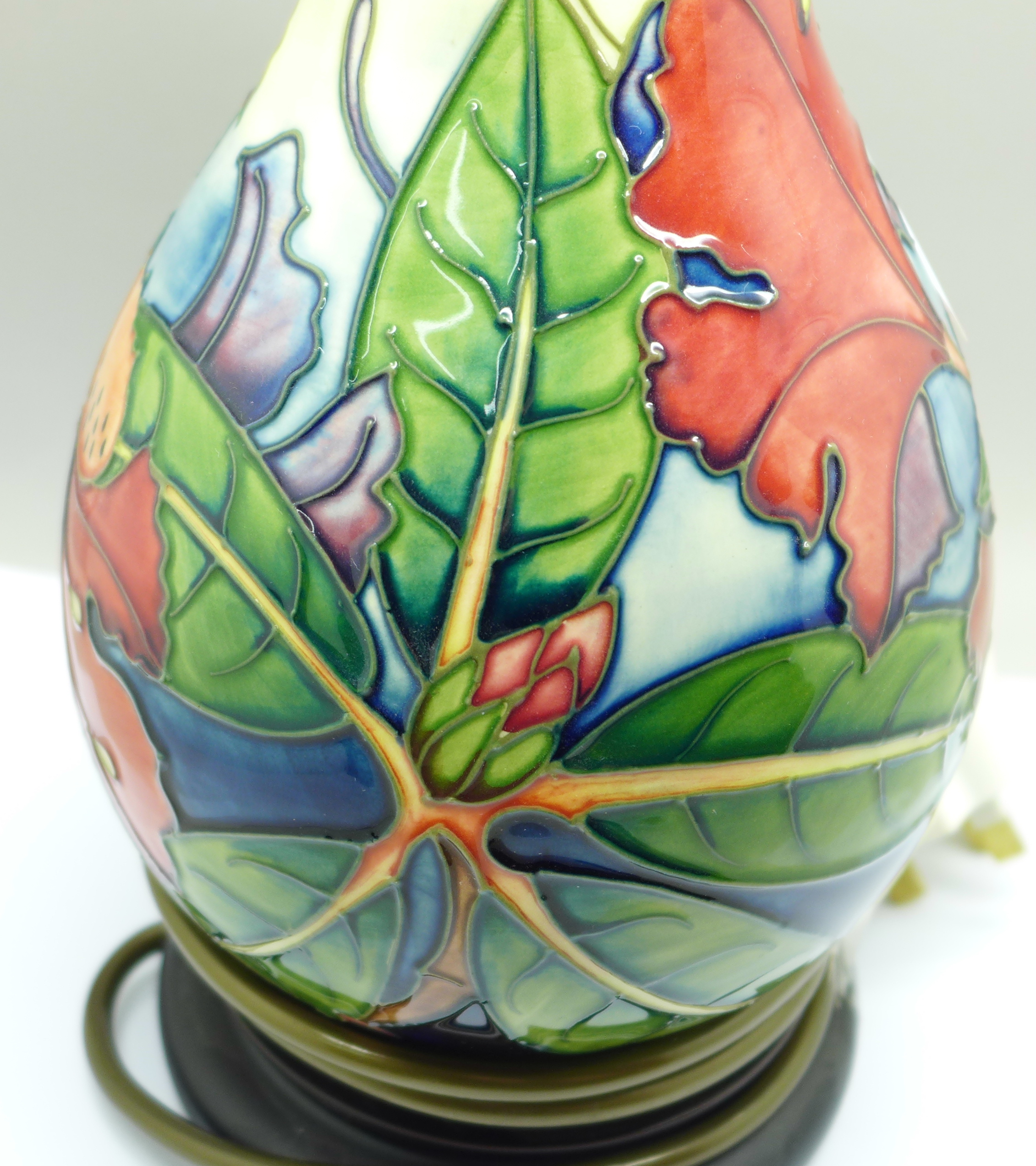 A Moorcroft table lamp base, with box, height with bulb fitting 27.5cm - Image 3 of 3