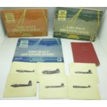 A collection of three Aircraft Identification books, nineteen cards and a Spotter's Note Book