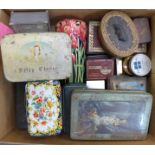 A collection of old tins and boxes **PLEASE NOTE THIS LOT IS NOT ELIGIBLE FOR POSTING AND PACKING**