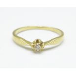 A 14ct gold and diamond ring, 1.3g, J