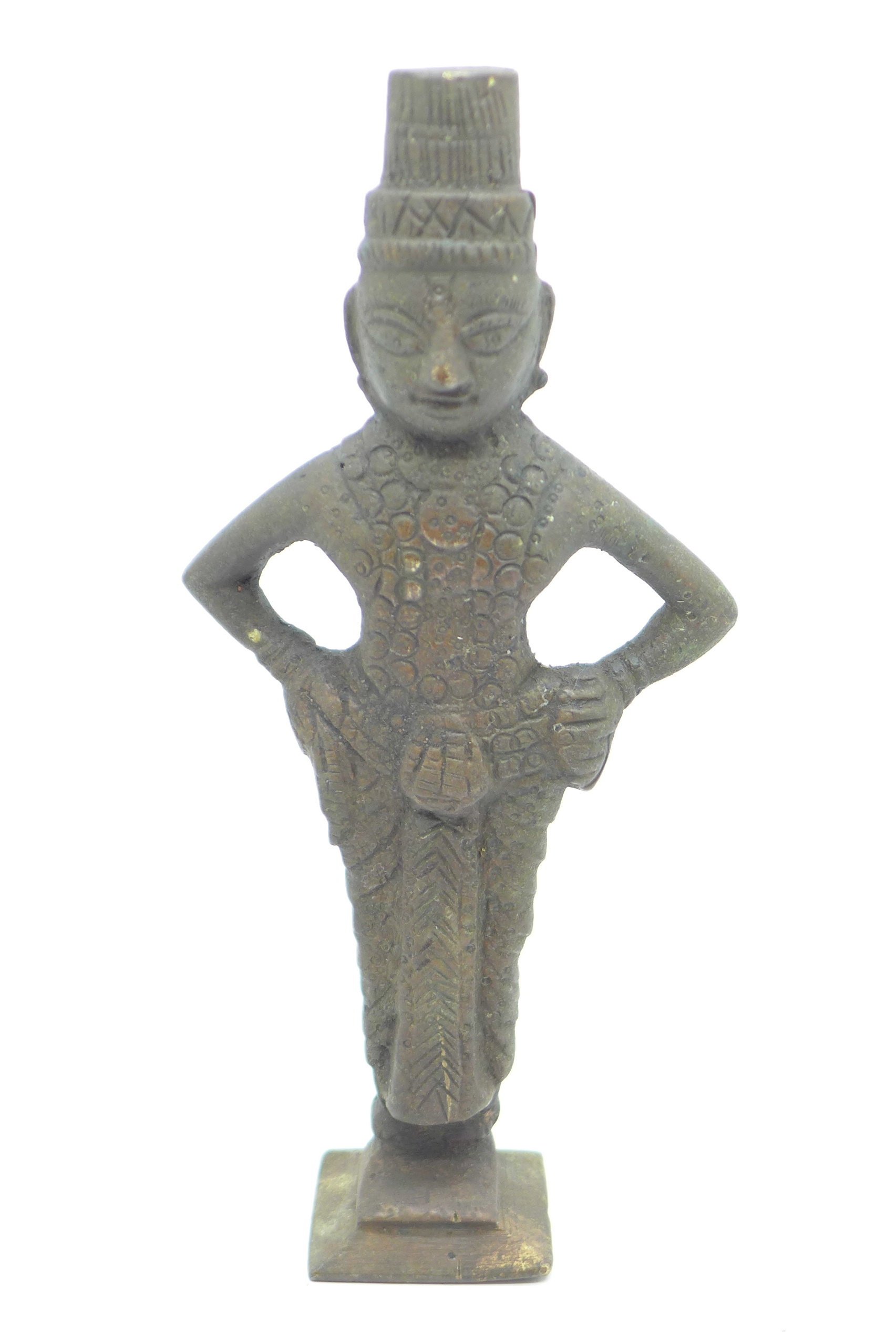 A bronze figure of a deity, 13cm