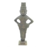 A bronze figure of a deity, 13cm
