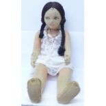 A Norah Wellings felt Spanish doll, 26"