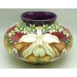 A Moorcroft vase, Queens Bouquet, limited edition, Collectors Club 2002, 36/50, 11cm, with box