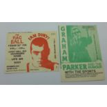 Pop Music; Ian Dury ticket for Exeter University and Graham Parker and The Rumour