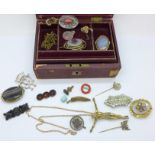 Victorian brooches and other jewellery;- a hallmarked Scottish silver brooch, a 925 silver brooch