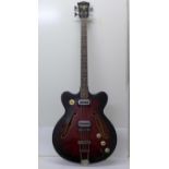 A Hofner 500/6 bass guitar, late 1960's/early 1970's, body split, with soft case