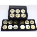 A set of eighteen Icon of Steam collectors coins, boxed, steam railway related