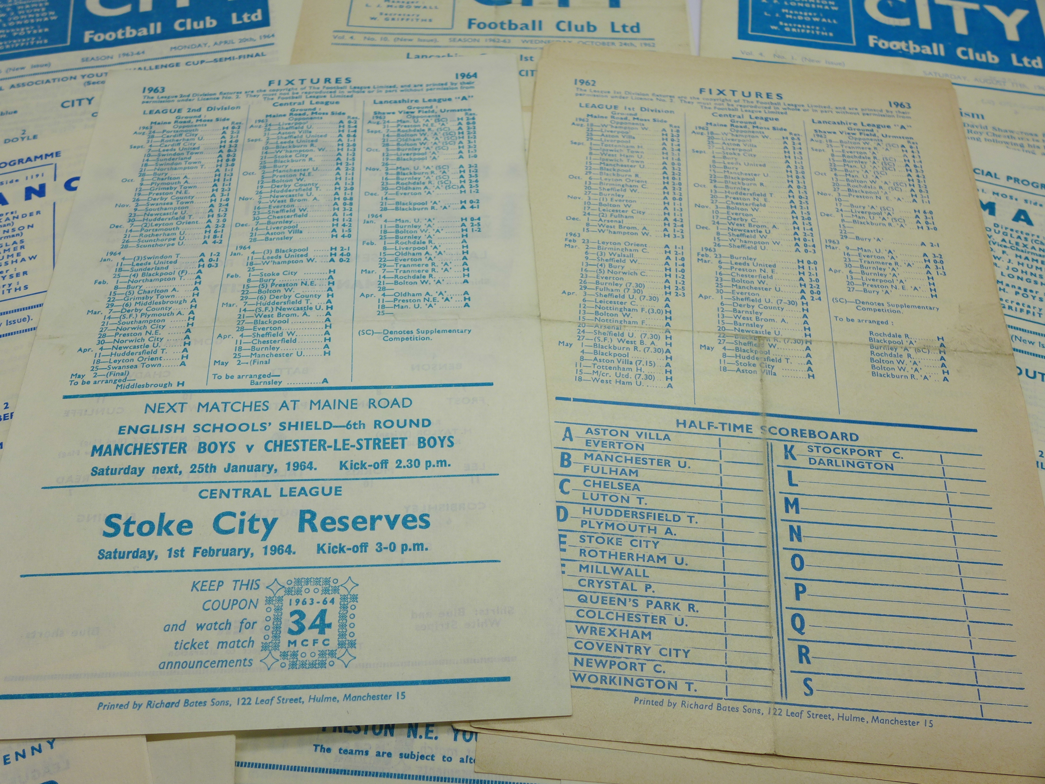 A Manchester City reserves programme, 1962-64 including City Youth Semi-Final v Manchester United - Image 4 of 4