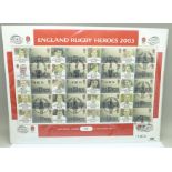A 2003 Benham England Rugby Smilers sheet of 20 scarce first day covers (BE10) and 2003 Benham
