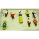 Hand painted lead figures, Snow White and the Seven Dwarfs