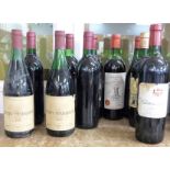 Ten bottles of red wine, 1970's and 1980's, including Chateau La Tour, 1970 Gevrey Chambertin (
