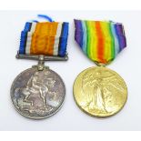 Two medals; WWI pair to 359636 Pte. F.A. Braithwaite L'Pool R.