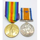 A pair of WWI medals to 359664 Pte. G. St. C. Lawrence, L'Pool R.