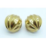 A pair of 9ct gold earrings, 8.5g