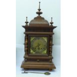 A Victorian carved oak Black Forest bracket clock, marked W & H, Sch., Winterhalder & Hofmeier,