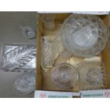 A collection of glassware including rose bowls, other bowls, a vase, etc. **PLEASE NOTE THIS LOT