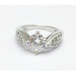 A stone set dress ring, J