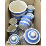 A large collection of mostly modern T.G. Green tea and dinnerware, storage jars, some unmarked