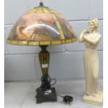 A resin figure and a table lamp **PLEASE NOTE THIS LOT IS NOT ELIGIBLE FOR POSTING AND PACKING**