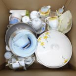 A collection of decorative china including an Art Deco tureen, Noritake and a small Crown Devon