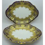 A pair of Royal Crown Derby plates with gilt decoration, 4873, 26.5cm