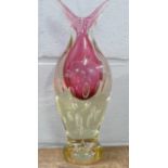 A heavy 'bubble' glass vase, 38cm