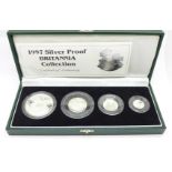 A Royal Mint 1997 Silver Proof Britannia Collection coin set, with box and certificate